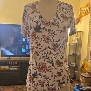 Old Navy Floral Short Sleeve Top - Multicolor